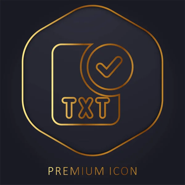 Godkänn Gyllene Linje Premium Logotyp Eller Ikon — Stock vektor