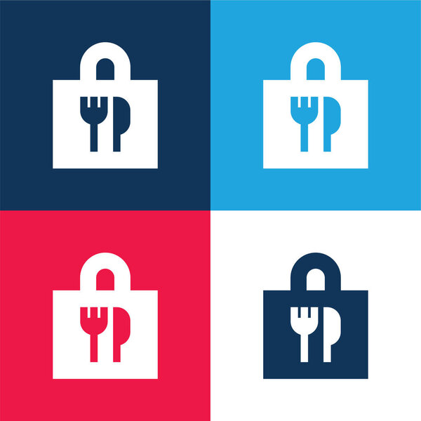 Мешок синий и красный четыре цвета минимальный набор значков