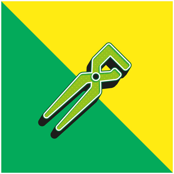 Зеленый и желтый современный трехмерный векторный логотип