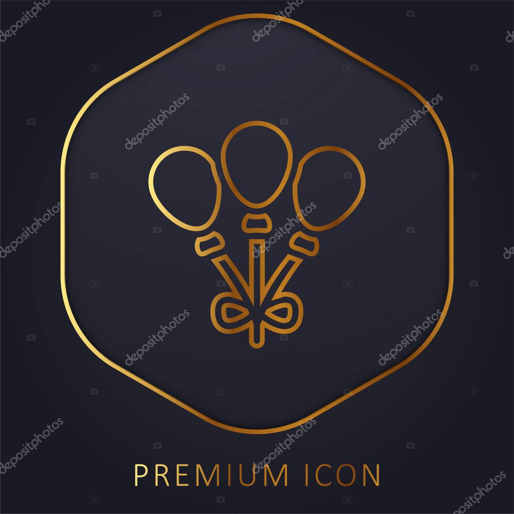 Balloons golden line premium logo or icon