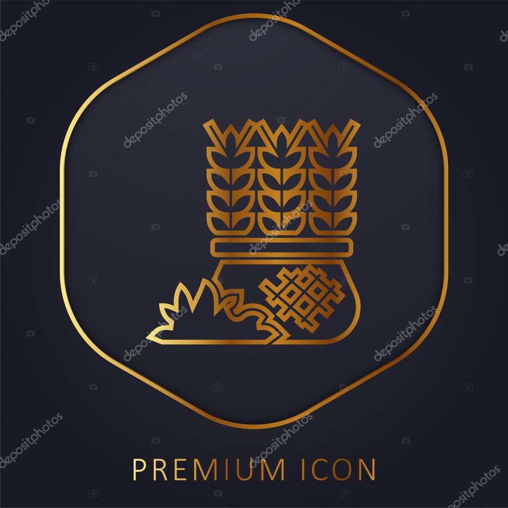 Barley golden line premium logo or icon