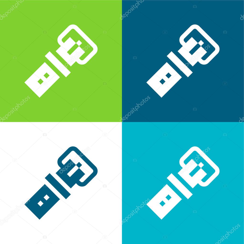 Belt Flat four color minimal icon set