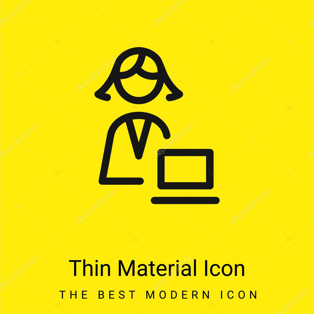 Administrator minimal bright yellow material icon
