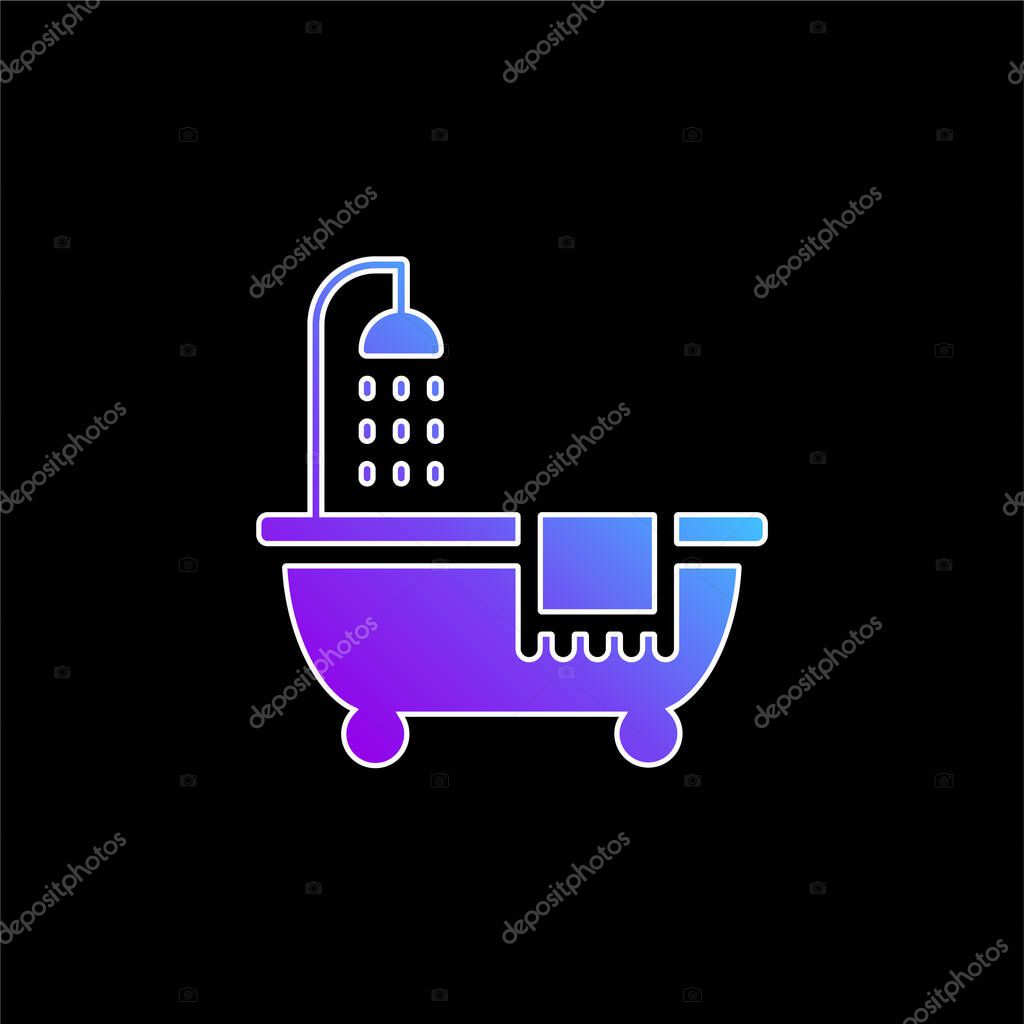 Bathroom blue gradient vector icon