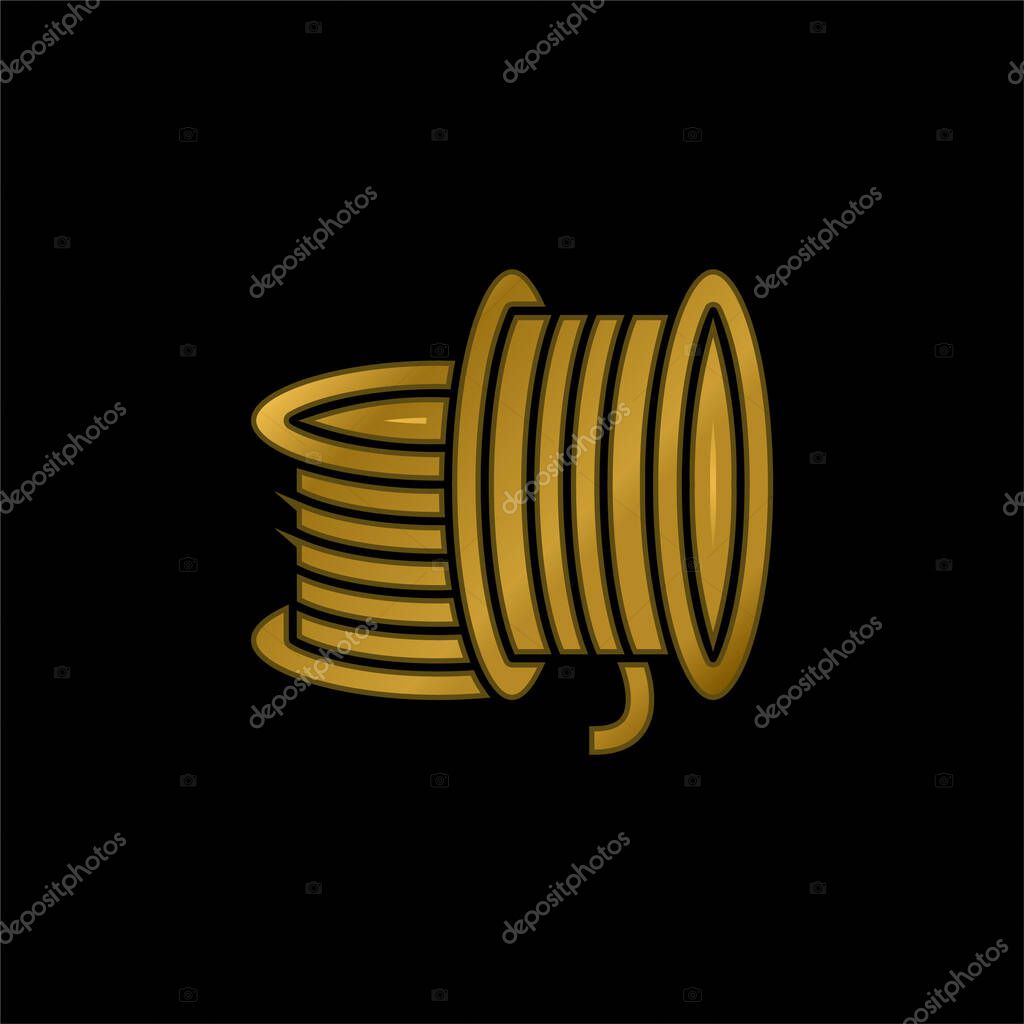 3d Printing Filament gold plated metalic icon or logo vector