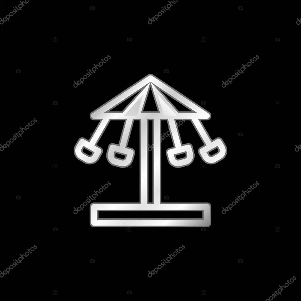Amusement Park silver plated metallic icon