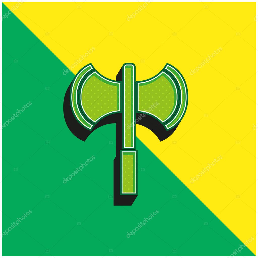Axe Green and yellow modern 3d vector icon logo
