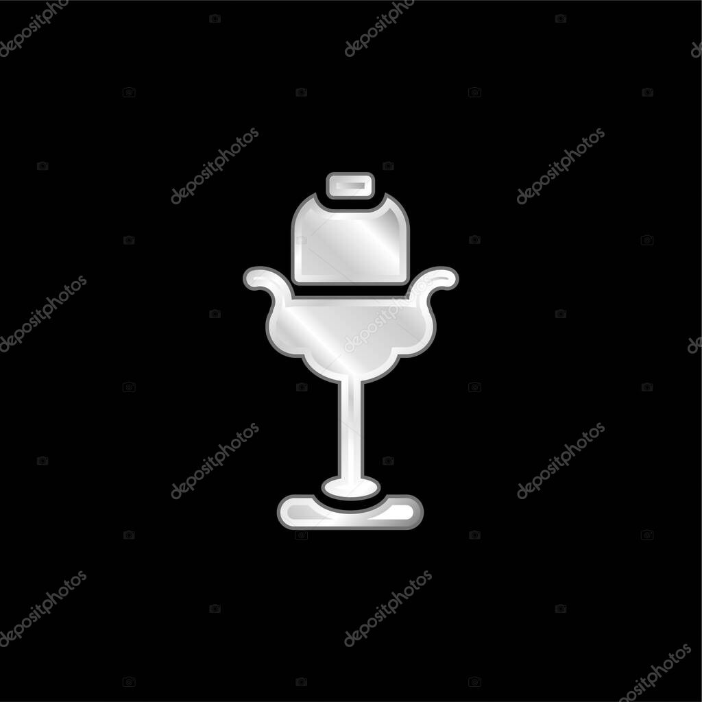 Beauty Salon silver plated metallic icon
