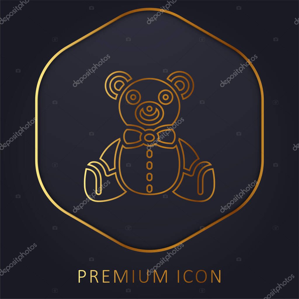 Bear golden line premium logo or icon
