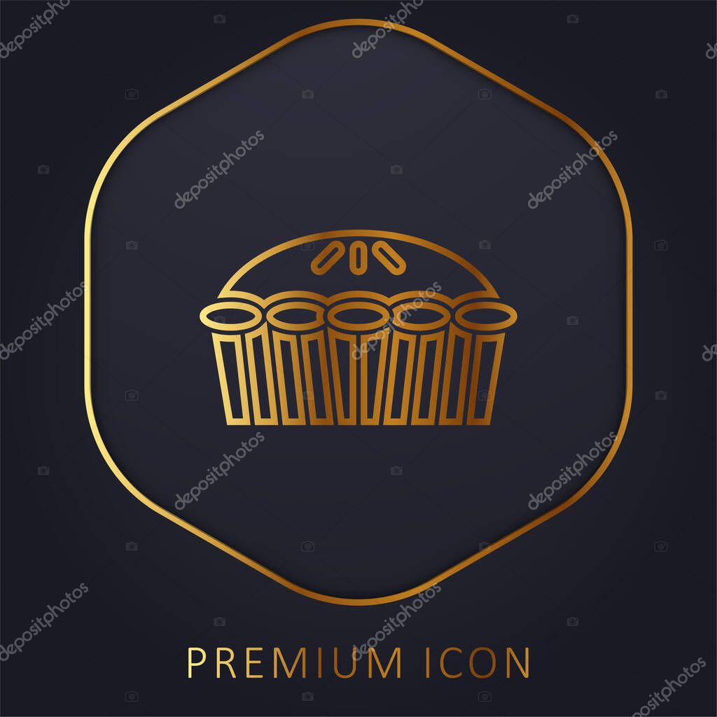 Apple Pie golden line premium logo or icon