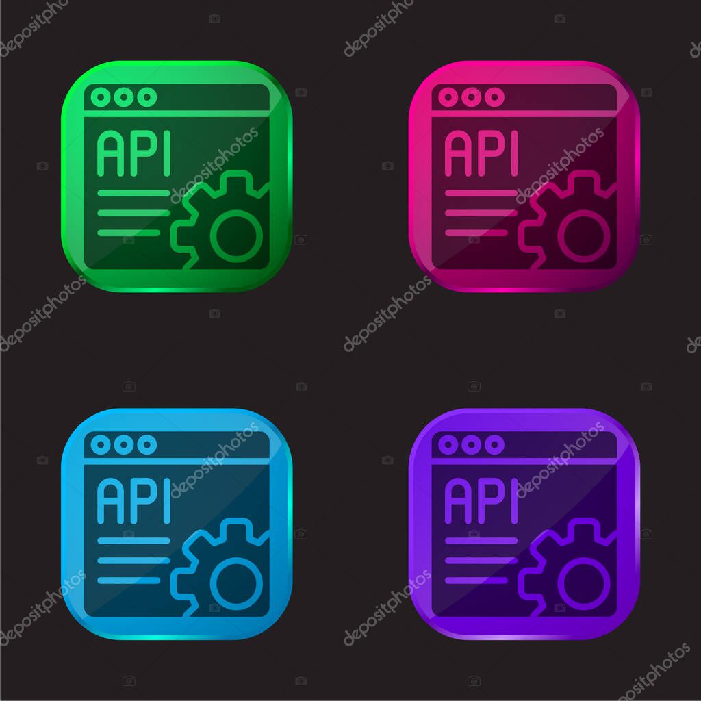 Api four color glass button icon