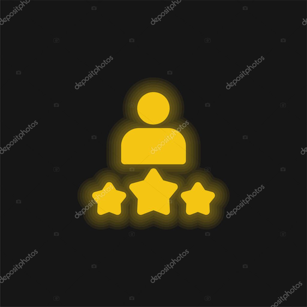 Best Employee yellow glowing neon icon