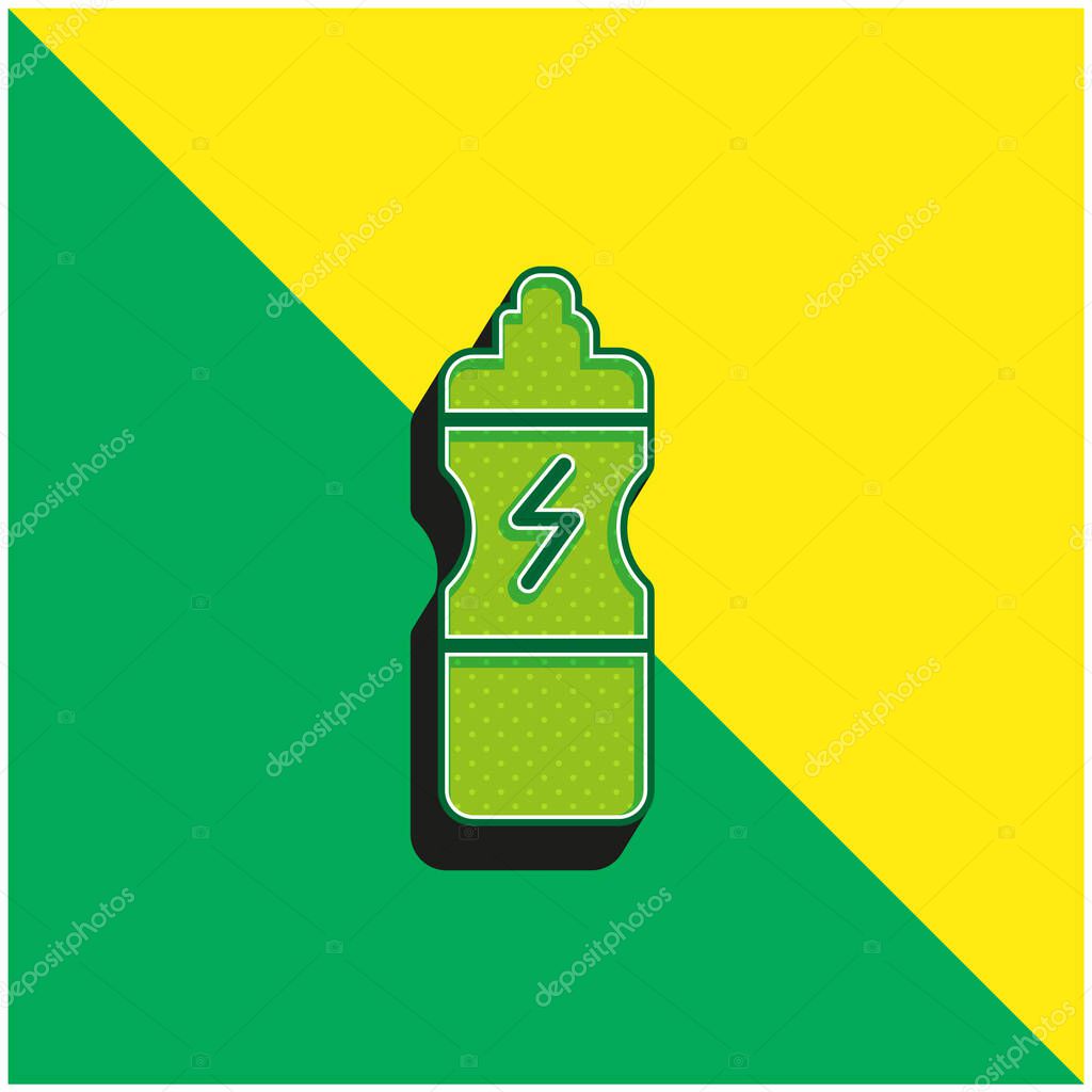 Bottle Green and yellow modern 3d vector icon logo
