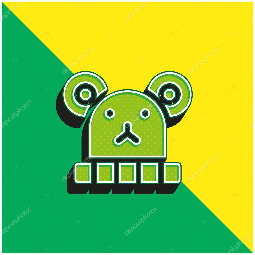 Baby Hat Green and yellow modern 3d vector icon logo