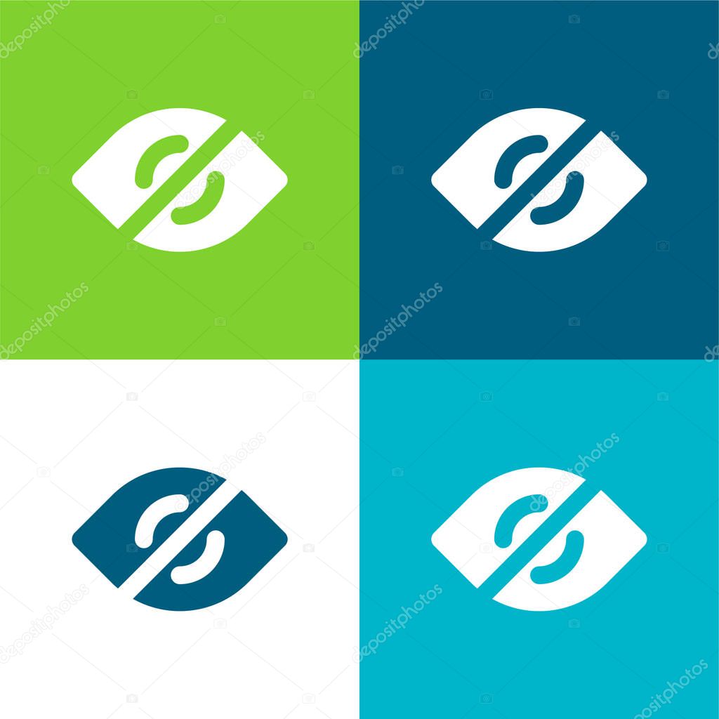 Blind Flat four color minimal icon set