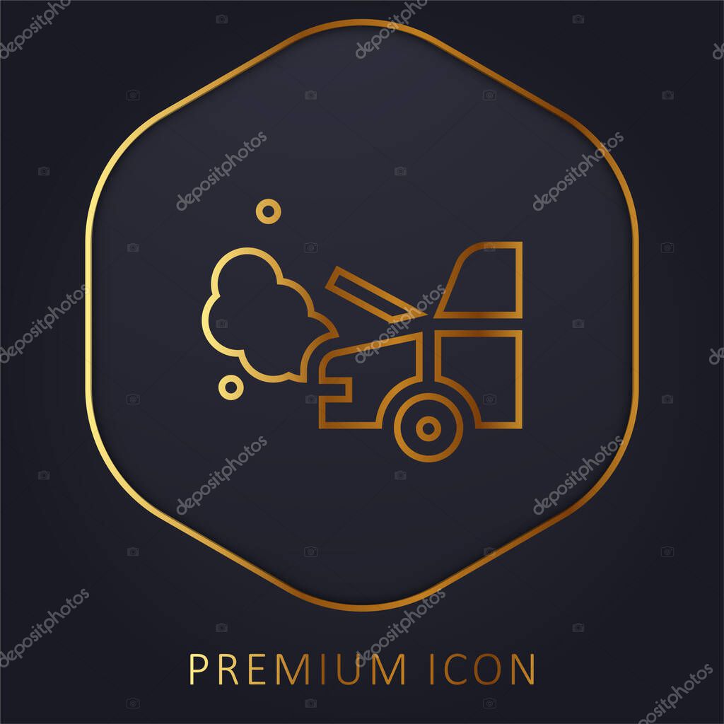 Bonnet golden line premium logo or icon