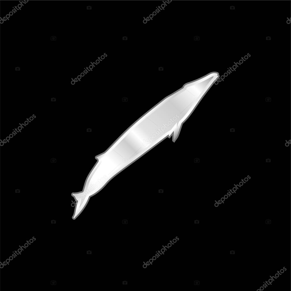 Blue Whale Shape silver plated metallic icon