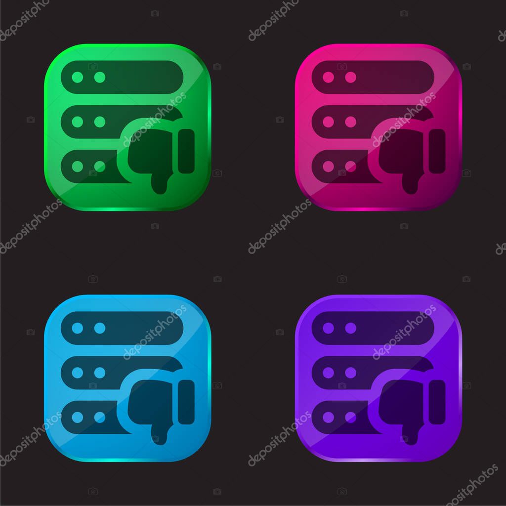 Bad Review four color glass button icon