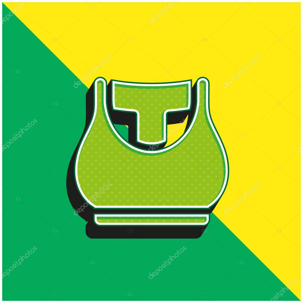 Bra Green and yellow modern 3d vector icon logo
