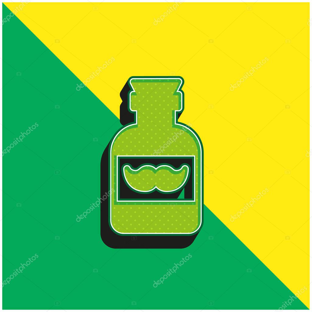 Barber Green and yellow modern 3d vector icon logo