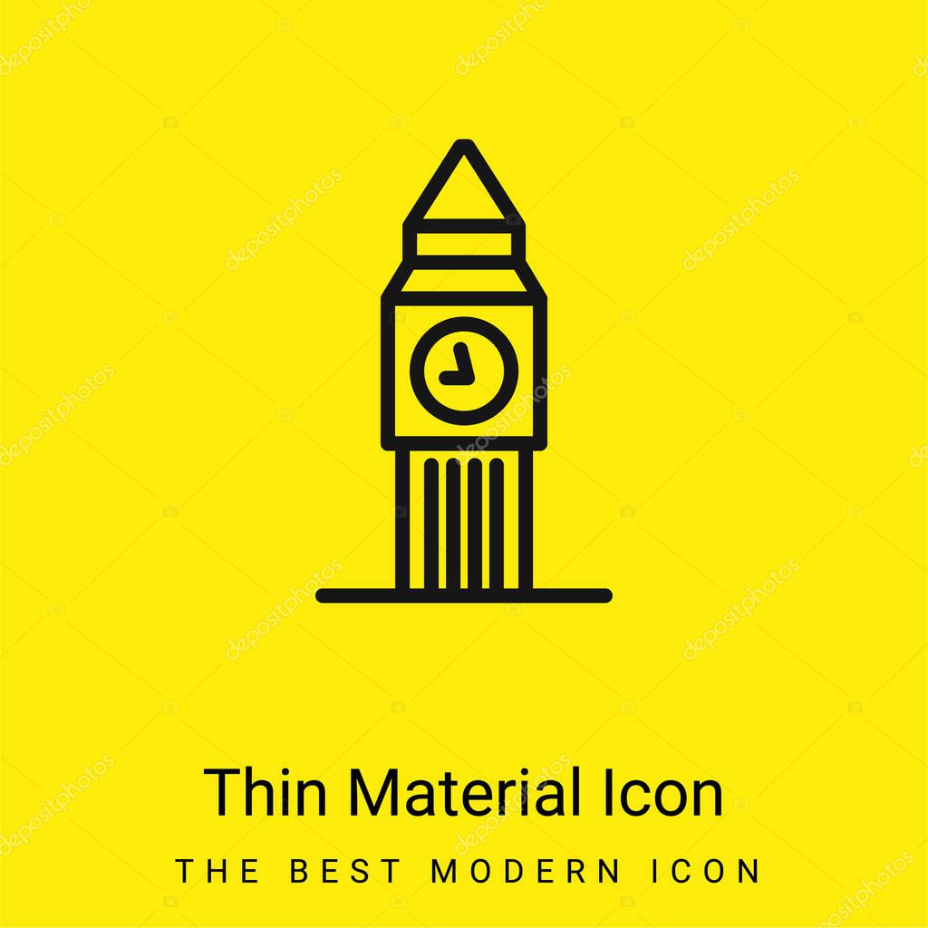 Big Ben minimal bright yellow material icon