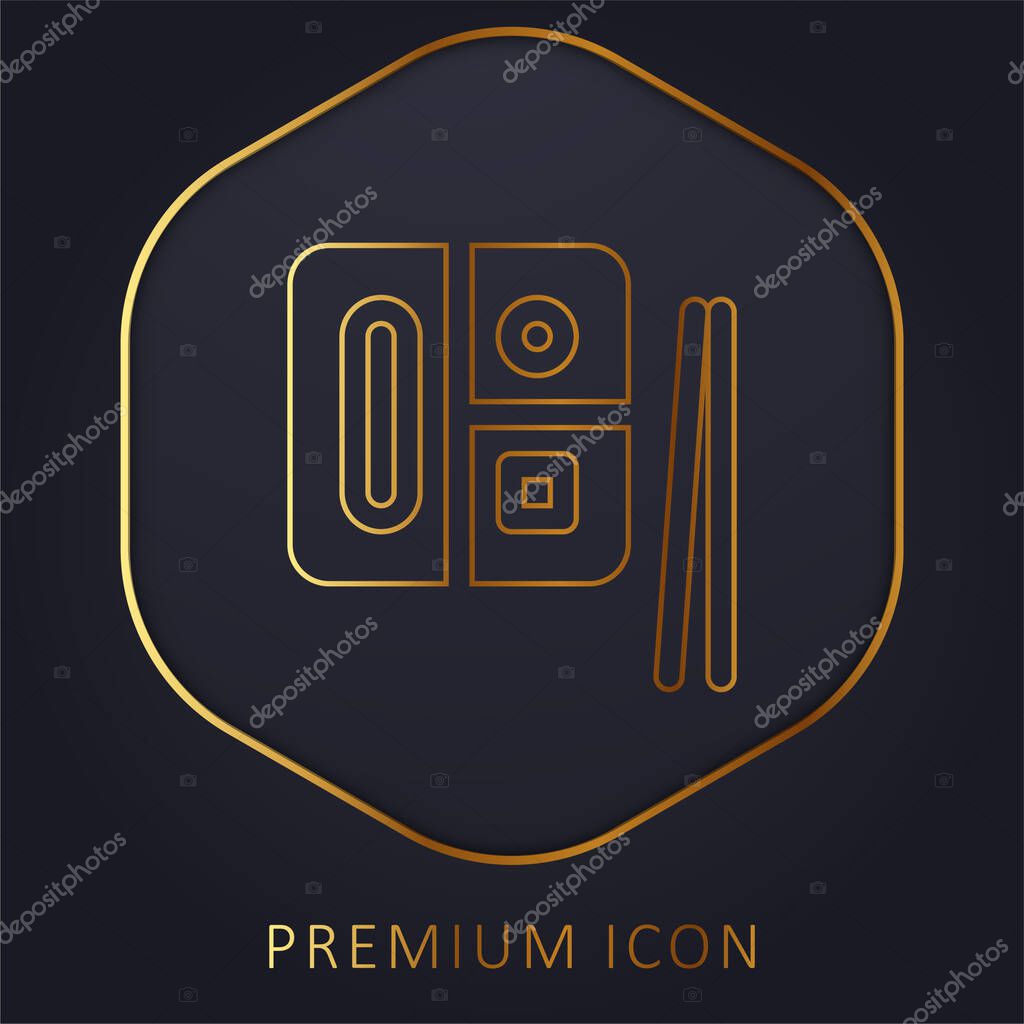 Bento golden line premium logo or icon