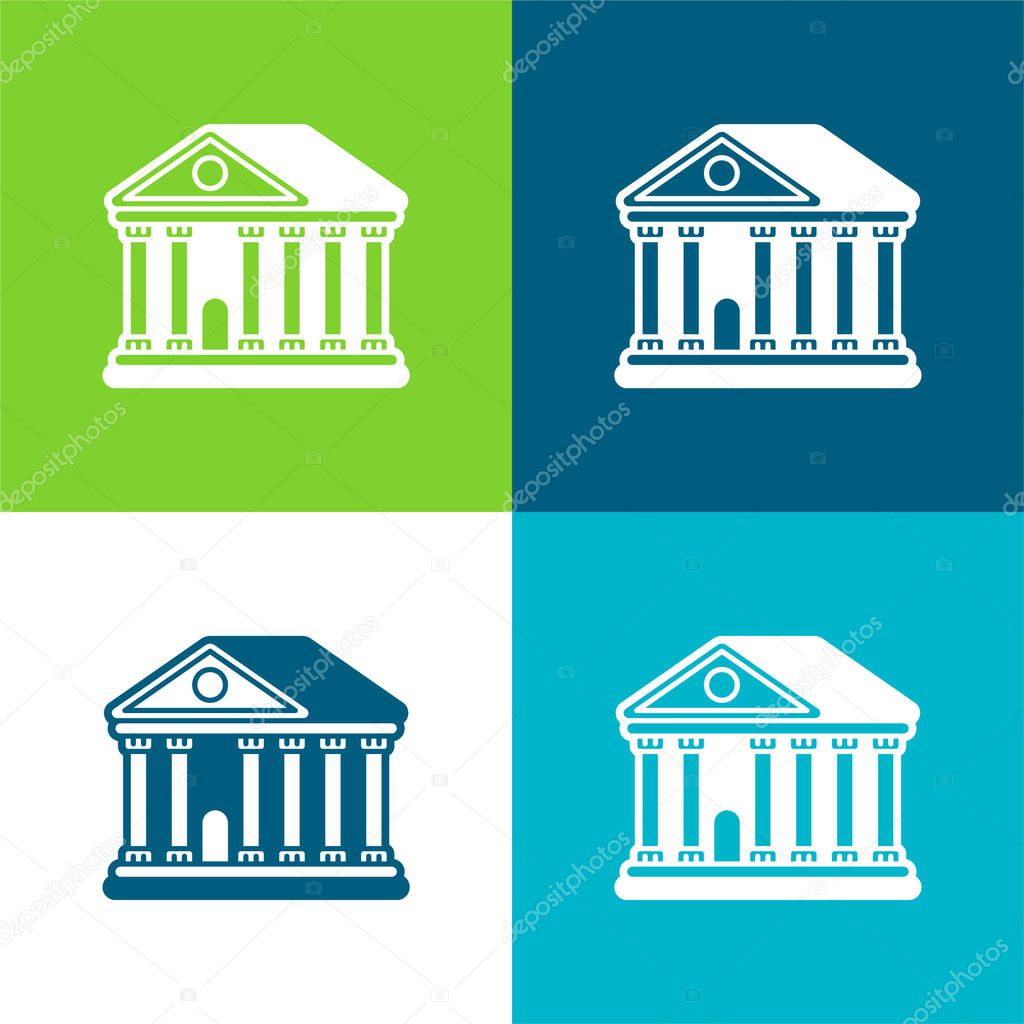 Bank Flat four color minimal icon set