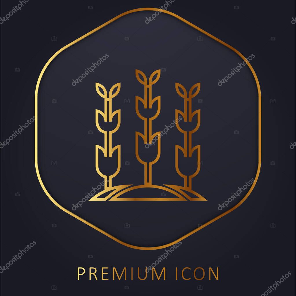 Agriculture golden line premium logo or icon