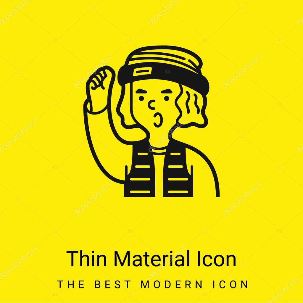 Boy minimal bright yellow material icon
