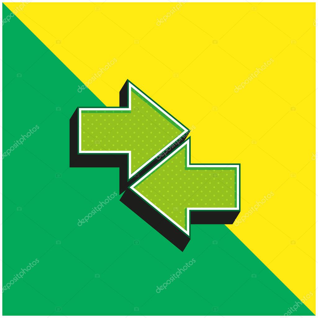 Arrows Green and yellow modern 3d vector icon logo