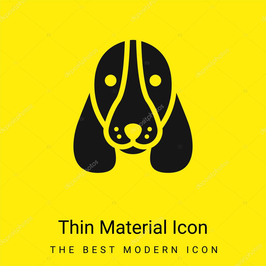 Basset Hound Dog Head minimal bright yellow material icon