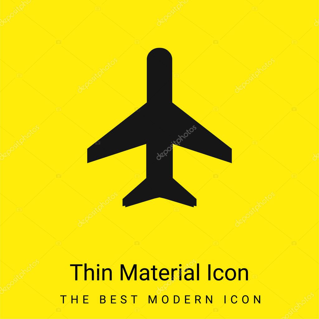 Airplane minimal bright yellow material icon