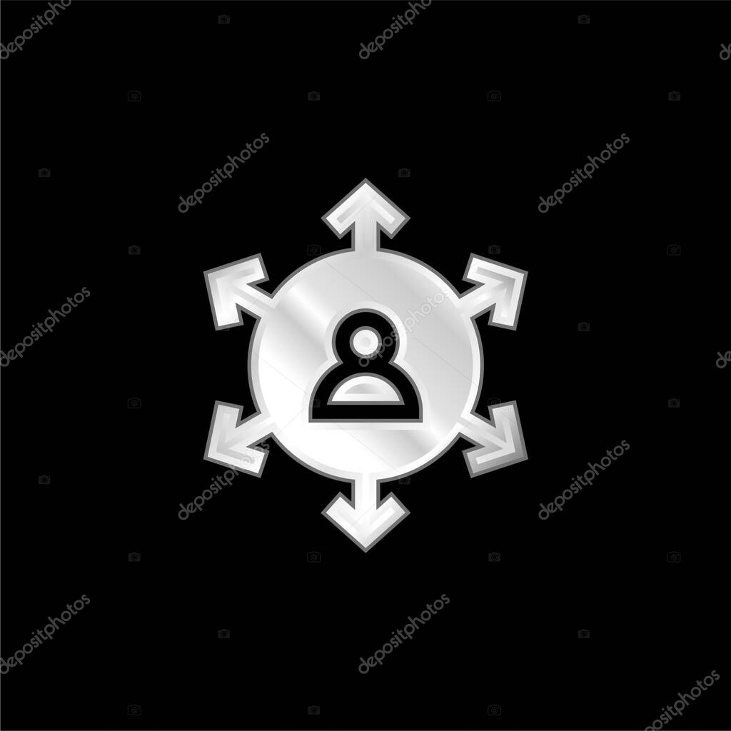 Affiliate Marketing silver plated metallic icon