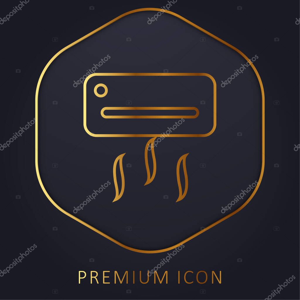 Air Condition golden line premium logo or icon