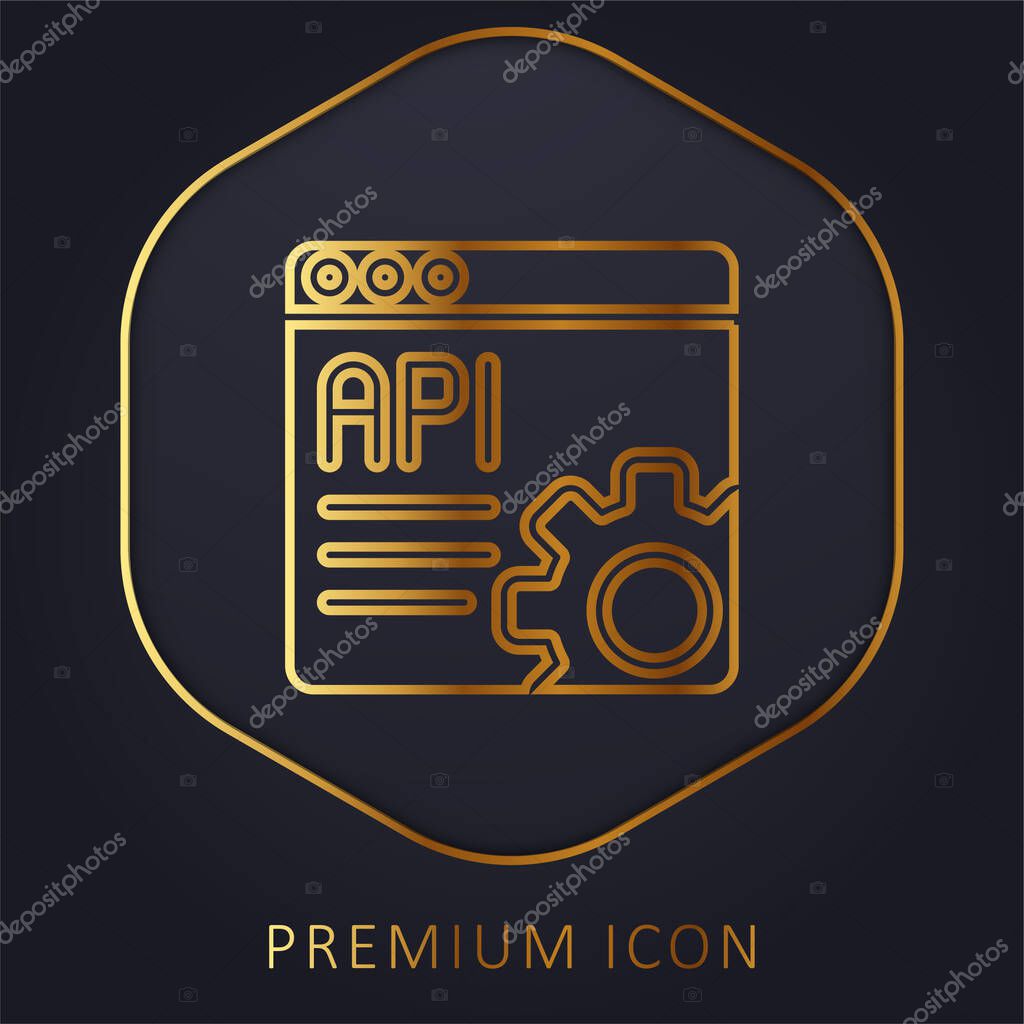 Api golden line premium logo or icon