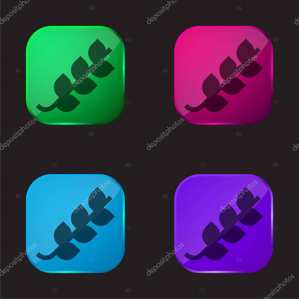 Branch four color glass button icon