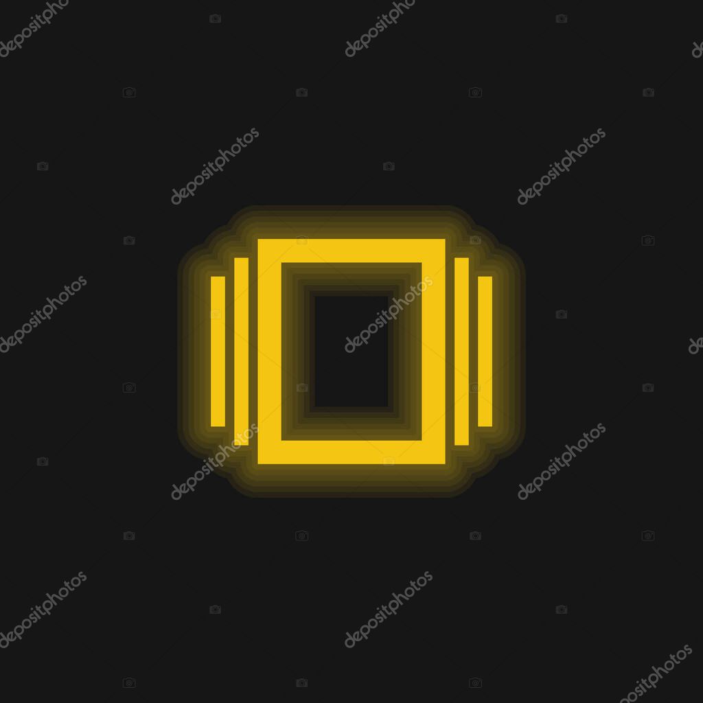 Albums yellow glowing neon icon