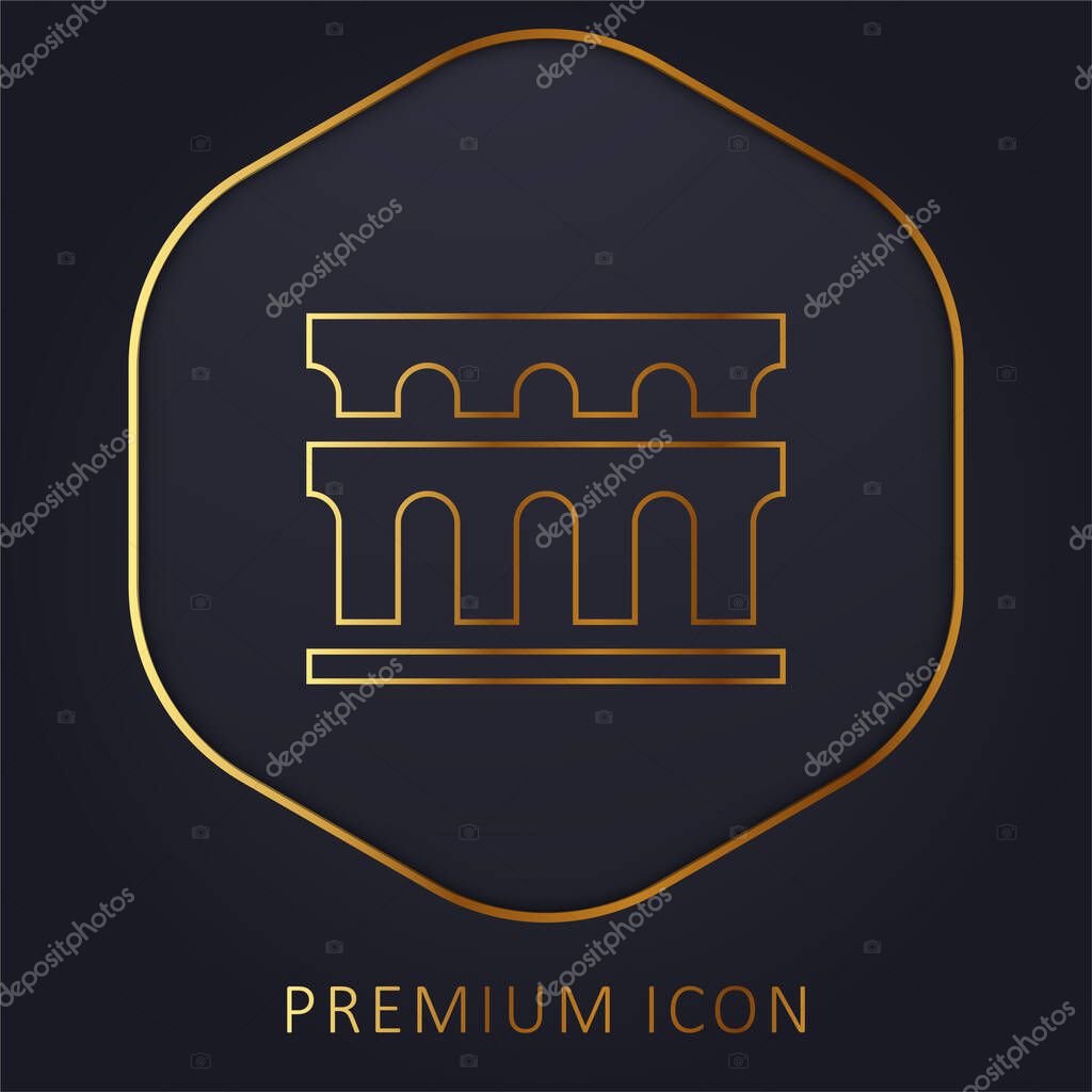 Aqueduct golden line premium logo or icon