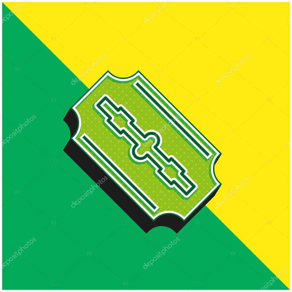 Blades Green and yellow modern 3d vector icon logo
