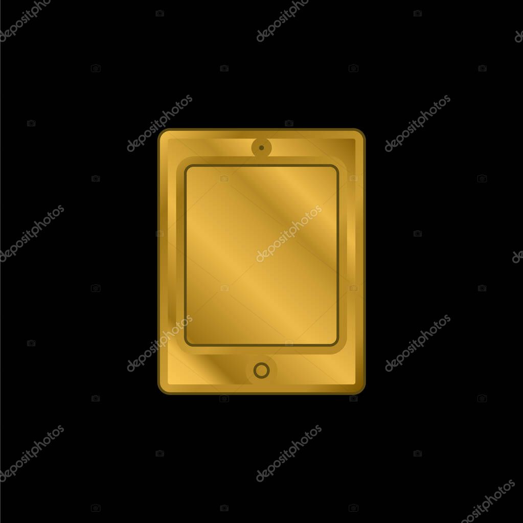 Black Rectangle gold plated metalic icon or logo vector