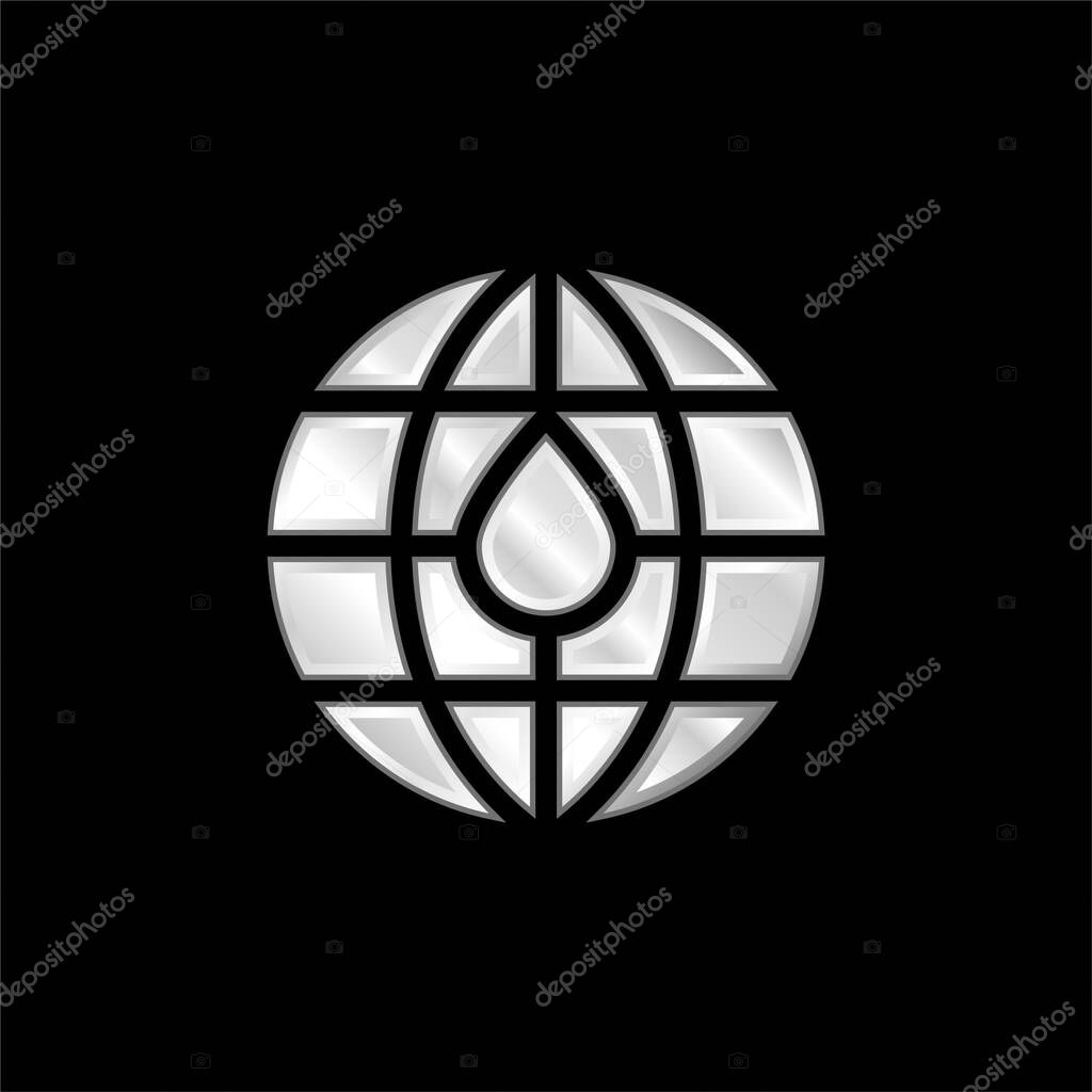 Blood Donation silver plated metallic icon