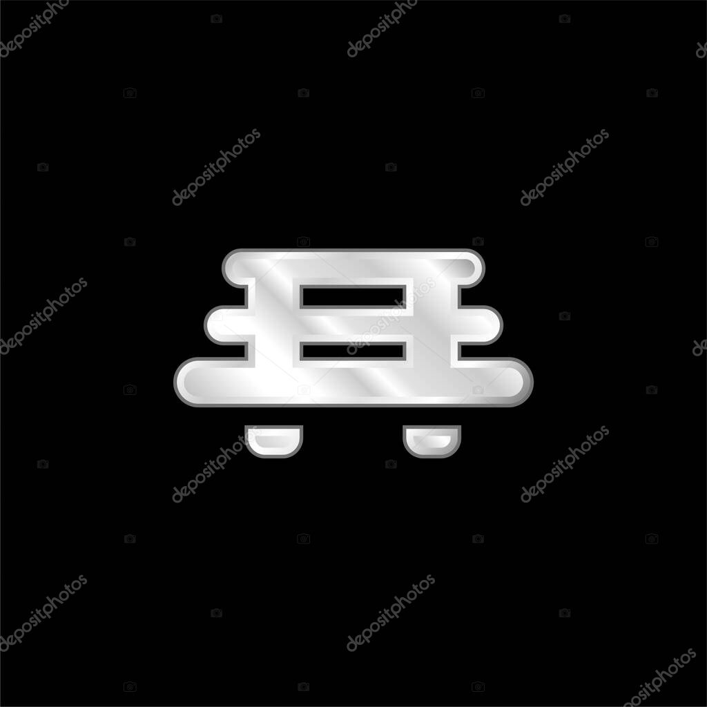 Bench silver plated metallic icon