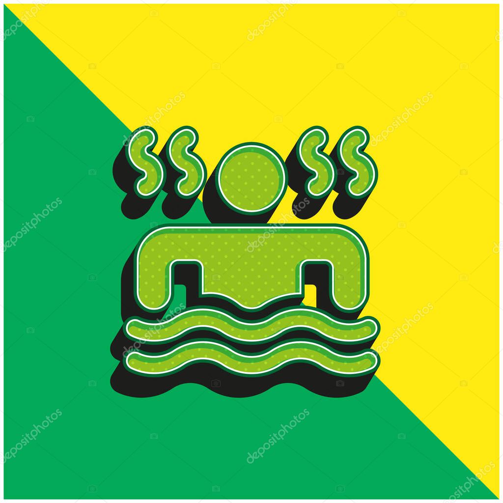 Bath Green and yellow modern 3d vector icon logo