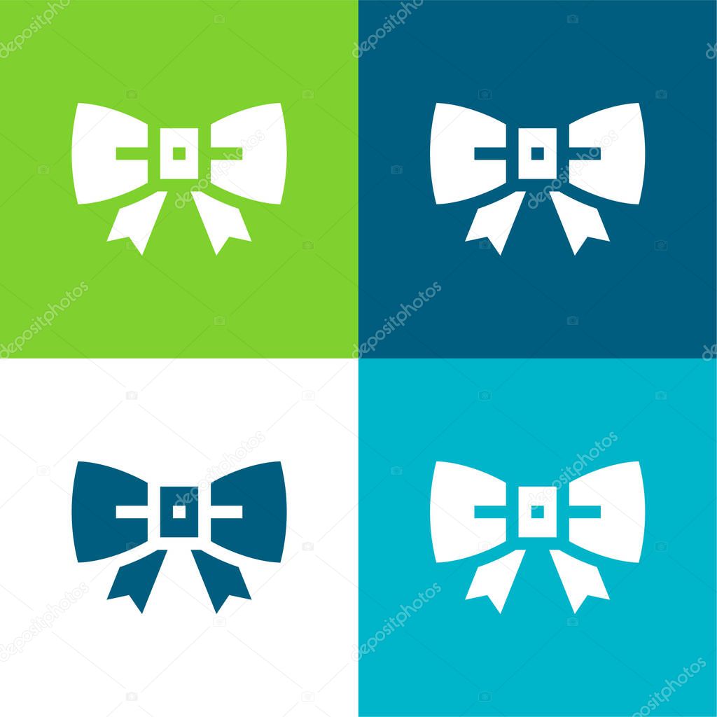 Bow Tie Flat four color minimal icon set