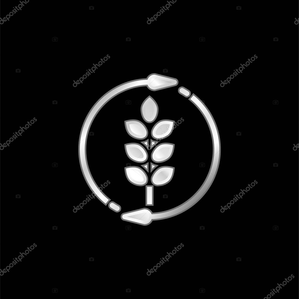 Agronomy silver plated metallic icon