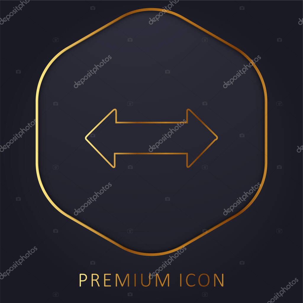 Bidirectional Arrow golden line premium logo or icon