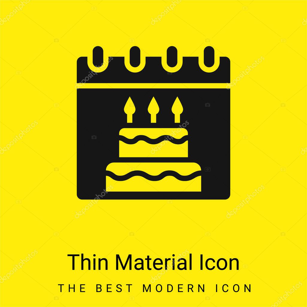 Birthday minimal bright yellow material icon