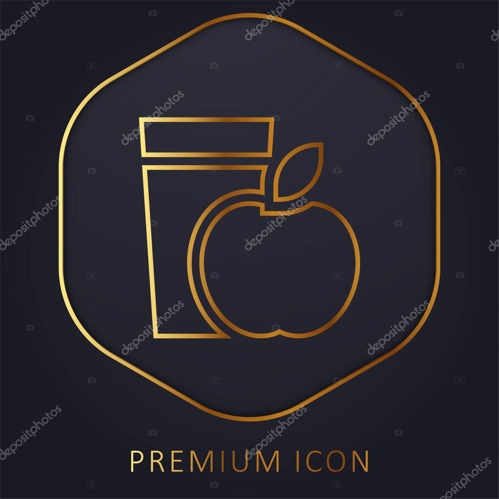 Breakfast golden line premium logo or icon