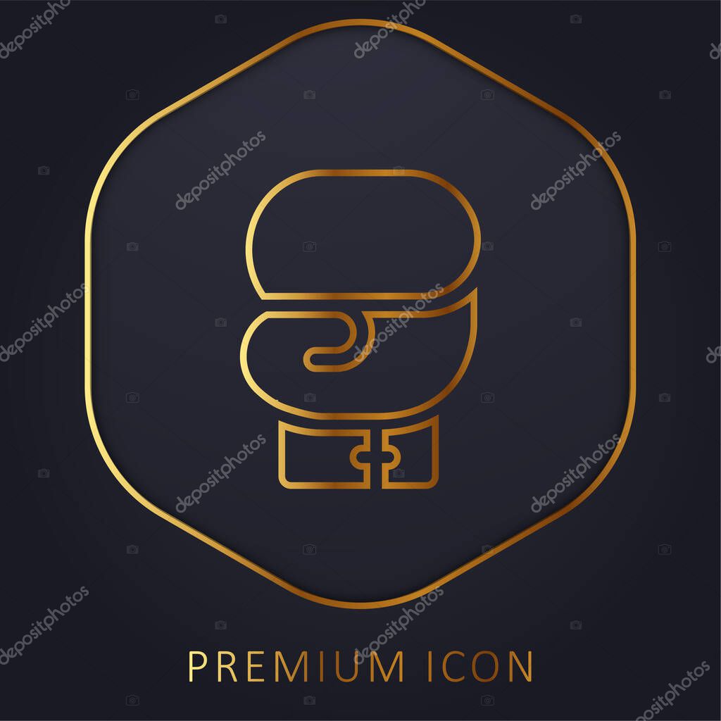 Boxing golden line premium logo or icon
