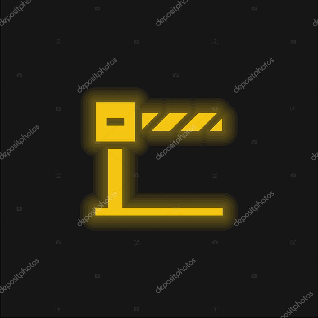 Barrier yellow glowing neon icon